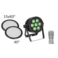 Eurolite Set LED IP PAR 7x8W QCL Spot + 2x Diffuser cover...