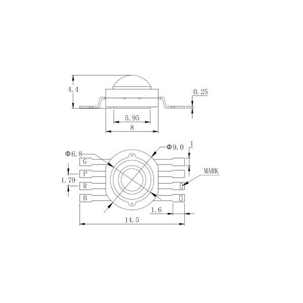 LED QCL 7W BRPG LED Party Panel RGB+UV (TX-BRPG2B140-001)