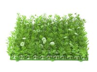 Grass mat, artificial, green-white, 25x25cm