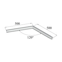 Duratruss DT 31/2-L120 2-Weg Ecke 120°, 50mm Rohr, incl. Verbinder