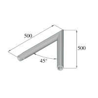 Duratruss DT 31/2-L45 2-Weg Ecke 45°, 50mm Rohr,...