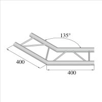 Duratruss DT 32/2-C23H-L135, 2-Weg Ecke 135° horizontal, 135° Corner 50 cm