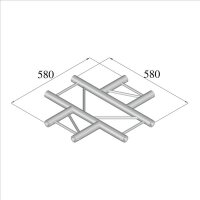 Duratruss DT 32/2-C41HX, 4-Weg Kreuz horizontal, X-joint