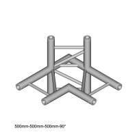 Duratruss DT 32/2-C44H, 4-Weg Ecke 90°, horizontal