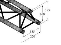 Alutruss Decolock DQ3-S2500 3-Punkt-Traverse sw