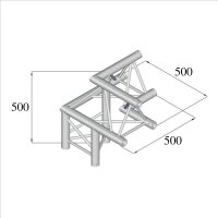 Duratruss DT 33/2-C32-LU, 3-Weg Ecke 90°, Corner +Up