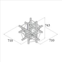 Duratruss DT 33/2-C61-XUD, 6-Weg Kreuz, X-joint + Up + Down