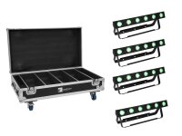 Eurolite Set 4x AKKU Bar-6 QCL + Flightcase mit Ladefunktion