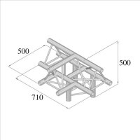 Duratruss DT 33/2-T43-TU, 4-Weg T-Stück