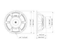 Lavoce WAF153.02 15" Woofer Ferrite Magnet Aluminium Basket Driver