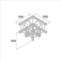 Duratruss DT 34/2-C30-LD, 3-Wege-Ecke, 90°