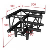 Contestage AGQUA29-09 BLK 90° 3-Wege, 4-Punkt Traverse 3-Wege-Ecke 90 in schwarz