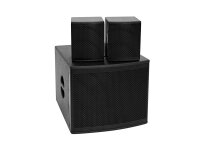 Omnitronic Set MOLLY-12A Subwoofer active + 2x MOLLY-6 Top 8 Ohm, black