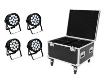 Eurolite Set 4x AKKU IP PAR 14 HCL QuickDMX + Case