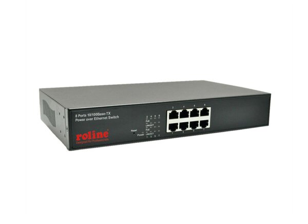 Roline PoE Fast Ethernet Switch, 8 Ports, schwarz