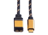 Roline Gold USB Kabel, 0.5m, USB C 3.2 / USB Micro-B 3.2