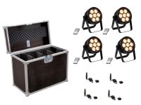 Eurolite Set 4x LED 4C-7 Silent Slim Spot + USB QuickDMX...