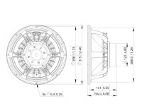 Lavoce WAN123.00/16 12" Subwoofer Neodyme Magnet Aluminium Basket Driver