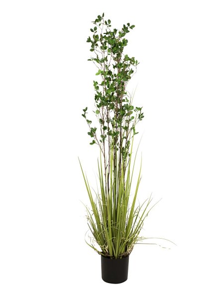 Europalms Evergreen shrub with grass, artificial plant, 182cm