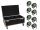 Eurolite Set 8x LED IP PAR 7x9W SCL Spot + Case with wheels