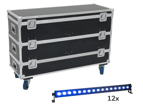 Eurolite Set 12x LED IP T-Bar 16 QCL Bar + Case with wheels