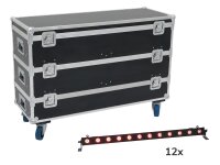 Eurolite Set 12x LED BAR-12 QCL RGB+UV Leiste + Case mit...