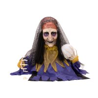 Halloween Figur Wahrsagerin, animiert 50cm