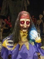 Halloween Figure Fortune Teller, animated 50cm