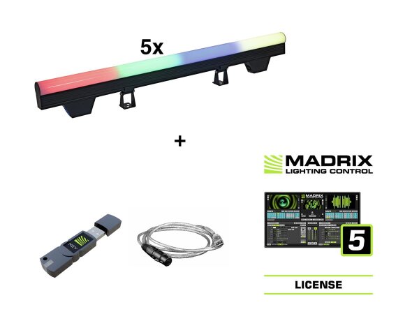 Eurolite Set 5x LED PT-100/32 Pixel DMX Tube + Madrix Software