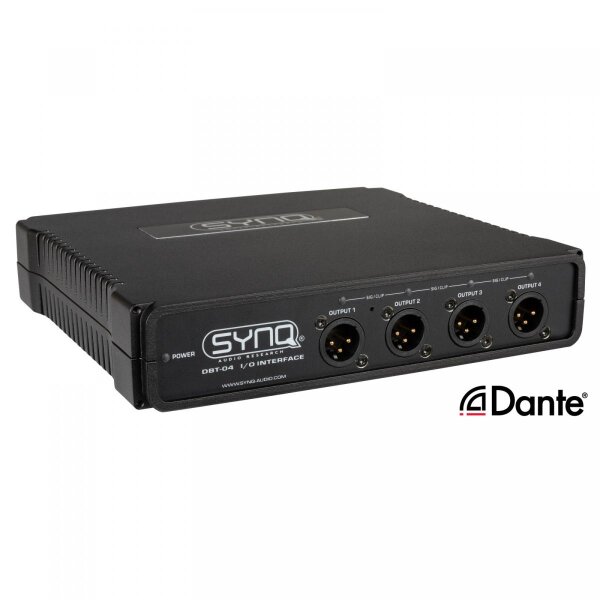 Synq Audio DBT-04 Dante-Interface, Analog-/DANTE-Netzwerk-Audio-Bridge, DSP, 4x XLR-Out