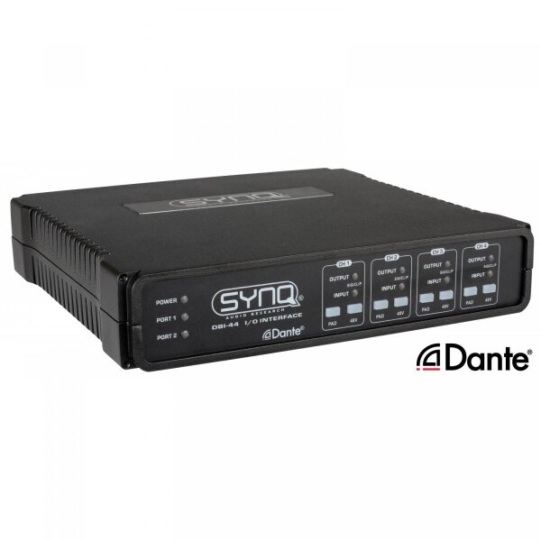 Synq Audio DBI-44 Dante-Interface, Analog-/DANTE-Netzwerk-Audio-Bridge, DSP, GPIO- IN/Out (Installationsversion)