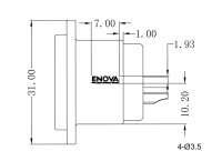 Enova XL15MB-W XLR 5pol Einbaubuchse, IP67, male