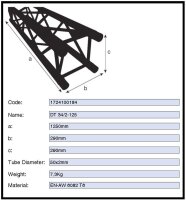 Duratruss DT 34/2-125, 4-Punkt Traverse, 125cm gerade, 2mm-Wandstärke