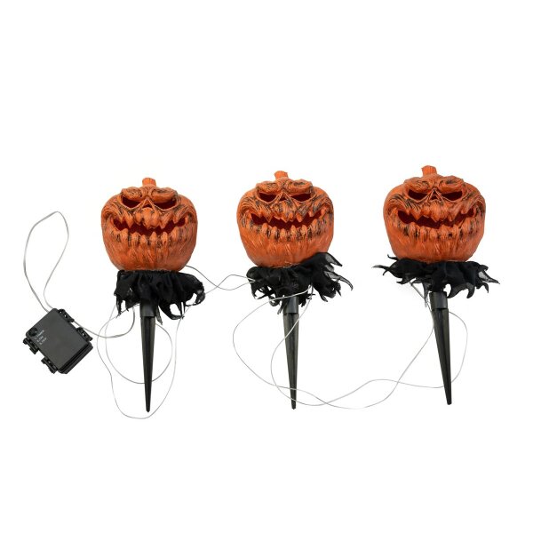 Halloween Pumpkins with Stake, Set of 3, 39cm