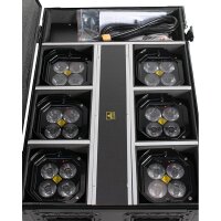 ADJ Mirage Q6 Pak black, 6x akkubetriebene LED-Scheinwerfer, schwarz, je 4x 10 Watt RGBA-LED, IP65, inkl. Case