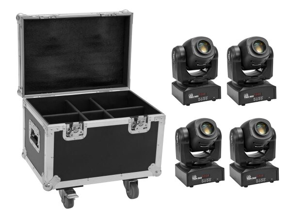 Eurolite Set 4x LED TMH-S60 Moving-Head-Spot + Case