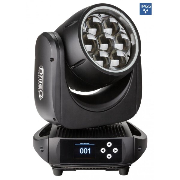 Briteq BTX-Blizzard Wash1, LED Zoom Moving Wash, 7x 40 Watt RGBL-LED, 4-40 Grad Zoom, RGB-Halo-Ring