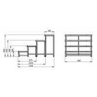 Contestage PLT-stm40, Bühnentreppe mit 2 Stufen