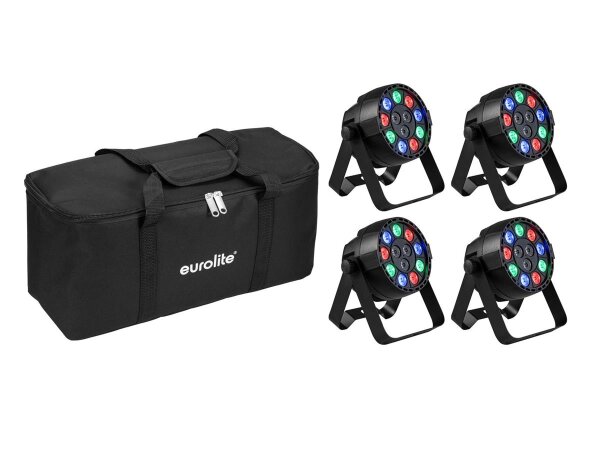 Eurolite Set 4x AKKU Mini PARty RGBW Spot MK2 + Soft-Bag