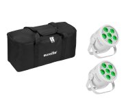 Eurolite Set 2x LED Silent Par 6 QCL Floor wh + Soft-Bag