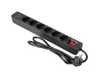 Eurolite Steckdosenleiste ON-1 6-fach + 2 USB sw