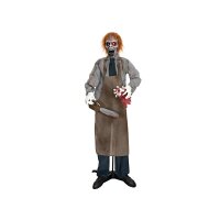 Halloween Figur Zombie mit Kettensäge, animiert, 170cm