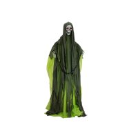 Halloween Figure Skeleton with green cape, animated, 170cm