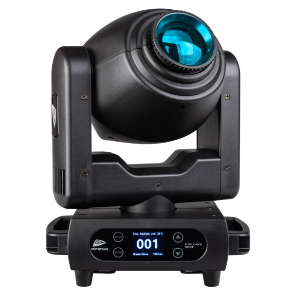 JB Systems Explorer Spot, LED-Moving-Head, 120 Watt LED, 11-17° Zoom, 6 rotierende Gobos + offen, Prisma