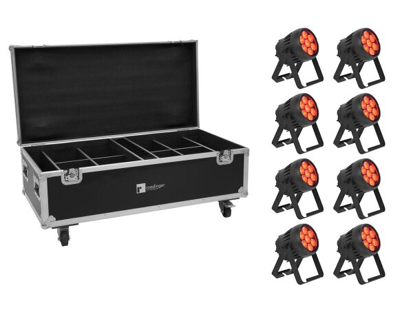Eurolite Set 8x AKKU IP PAR 7 QCL CRMX MK2 + Case with charging function