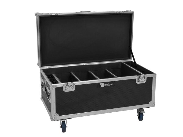 Roadinger Flightcase 4x AKKU Multiflood IP 8x10W RGBW Wash CRMX with charging function