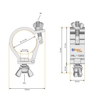 Global Truss Selflock Hook Mini 48-51/30/100kg, stage black