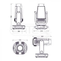 Briteq BTI-Blizzard Profile, LED Hybrid Moving Head, 600 Watt LED, CMY, CTO, Prisma, Frost, 7-50 Grad Zoom, IP65