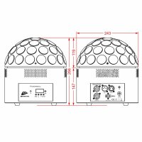 JB Systems Powerball White, LED-Spiegelkugeleffekt, 200 Watt, 20x 10 Watt LED (je 10x CW/WW), DMX/Stand-Alone