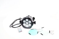 Iridium LED PAR Can 7x10 Watt RGBW-LED, IP65, 15° Grad Abstrahlwinkel, inkl. IR-Fernbedienung